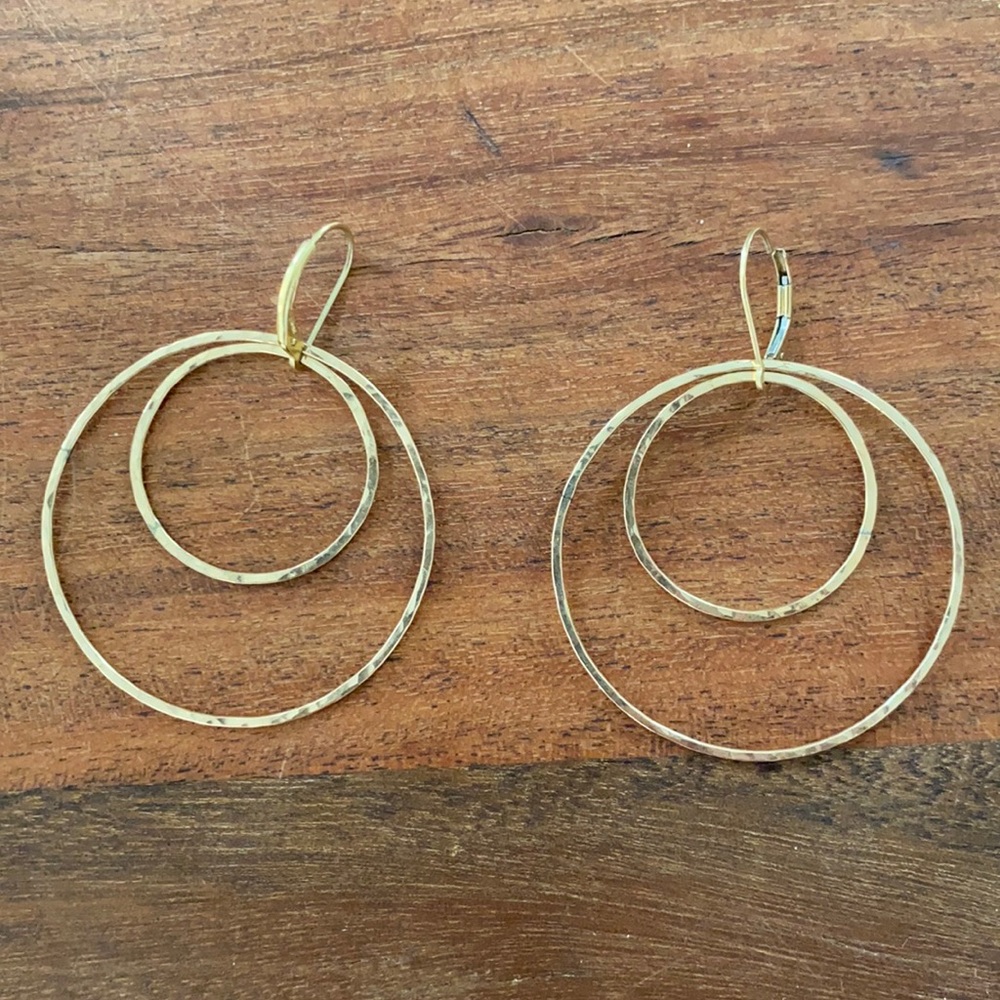 Sabina “The Staple” Hammered Gold Hoop Earring 14k gold filled